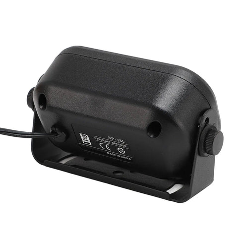 Rear view of 3.5mm Car External Speaker For CB And Ham Radio, Mini External Speaker With 14.76ft Cable, black ABS and metal housing
