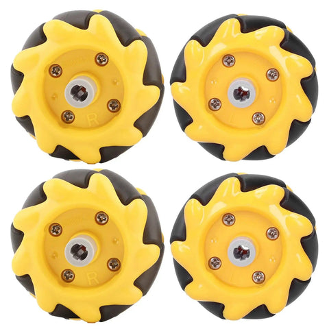 Omnidirectional Mecanum Wheel Kit For DIY Robotics Projects, 48mm Wheels Pack, Two Pairs, Smart Car Parts And Accessories