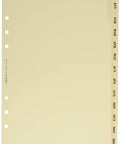 A5 Planner Divider Set For All You Planners, Organizers And Clipbooks, Monthly Index Tabs January Through December, 12 Six Hole Punched Dividers In Luxury Cotton Cream, 150 GSM Refill Accessory