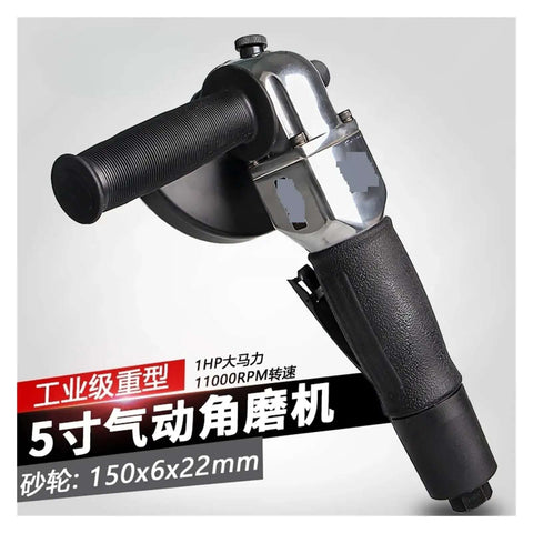 Heavy Duty Pneumatic Angle Grinder 5 Inch Pro Shop Ready Air Powered Tool with compact grip for tight space grinding tasks.