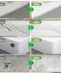 Before and after repair using Multi Surface Bathtub Repair Kit White For Tubs, Showers, Tiles, Sinks And Countertops on cracked surfaces.