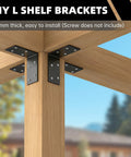 Shop Grade Tough As Nails Steel Angle Bracket 3 By 3 By 1.5 Inch Ninety Degree L Corner Brace supporting wooden beams.