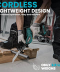 Brushless Cordless Reciprocating Saw With 3 Variable Speeds 0 To 3500 RPM cutting PVC pipe, lightweight design in use