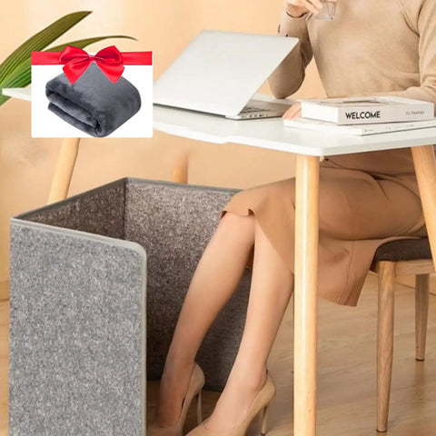 Under Desk Leg Warmer And Quiet Space Heater For Office And Home Foldable Portable Desk Heater with laptop on desk