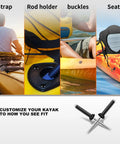 Three Sixteenths Inch Tri Grip Rivets Set 50 Pieces Marine Aluminum With Waterproof O Rings for kayak customization