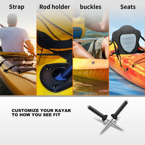 Three Sixteenths Inch Tri Grip Rivets Set 50 Pieces Marine Aluminum With Waterproof O Rings for kayak customization