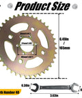 40T Steel Rear Sprocket for Mini Bikes 6 Hole Direct Replacement With Wrench Included, Compatible With CT100U CC100X RB100 B100