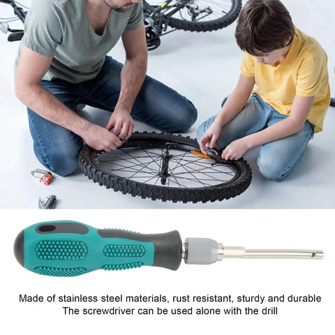 Father and son using Must Have Stainless Steel Spoke Nipple Driver Tool For Bike Wheel Spokes MTB Road Mountain Bicycles