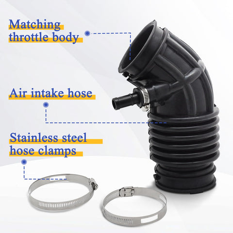Air Intake Hose With Clamps For 2007 2013 Nissan Altima 2.5L 4 Cylinder Engine OE 16576JA000 Replace 696085 with labels showing parts