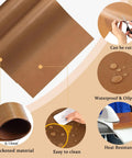 Heat Press Pillow Bundle Tools Kit teflon sheet showing waterproofing, cutting, thickness, and heat resistance features.