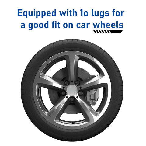 Slick 4 Pack 2.1 Inch 54 MM Wheel Center Hub Caps Snap On Plastic Steel Rim Covers For Smooth Rides, silver wheel with 10 lugs.