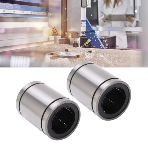 2 pcs linear ball bearings, stainless steel cylinders with black inner bore, Amazon brand