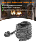 Front view of Stanbroil wood stove gasket rope, graphite-impregnated fiberglass, 1/4 in x 84 in, coiled