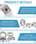 Product details of Stainless Steel Shaft Collar Set, 4 Pack, 16mm Inner Diameter, 28mm Outer Diameter, 12mm Thick, Single Hole Bore, Locking Collars