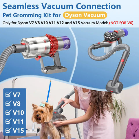 Pet Grooming Attachment Kit For Vacuum Cleaners V7 Through V15 Not For V6 Deshedding Brush For Dogs And Cats