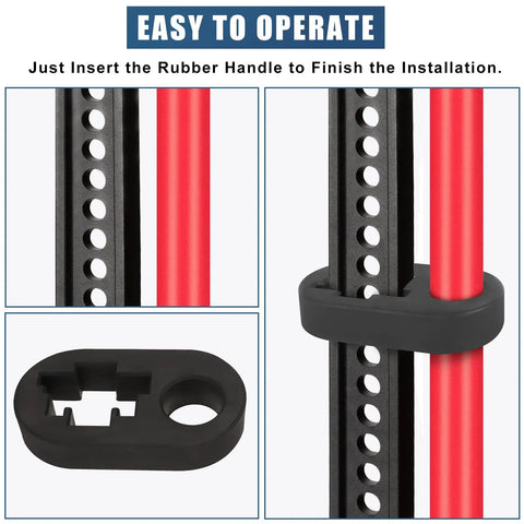Rust-Resistant Hi-Lift Jack Handle Keeper Accessory Upgrade Bar Protector, rubber grip on metal lifting bar, easy installation.
