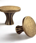 Six Pack Antique Brass Cabinet Knobs Zinc Alloy For Kitchen Drawers 2202 GT DAN durable hardware, top and side view