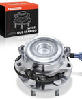 Heavy Duty Front Wheel Bearing And Hub Assembly With ABS And 6 Lug For Nissan Frontier 2005-2023, shown with box