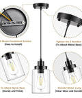 Flush mount bracket and components of Industrial Pendant Lighting Set With Clear Glass Shade for easy installation.