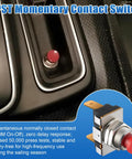 Marine Boat Horn Button Switch 12V 24V Dual Voltage SPST Momentary Red Push On Off Button with Screw Terminals, installed view