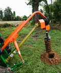 60 HP Three-Point Post Hole Digger With Nine Inch Auger Attachment For Cat 1 Tractors Designed For Fence Posts Decking Landscaping