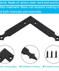 Four Piece L Shaped Corner Brackets Set In Black Carbon Steel For Sliding Barn Doors And Farmhouse Decor Ideal For Garages Gates Shutters