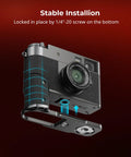 Fujifilm X Half L Shaped Grip With Built In Quick Release Plate For Arca attached to camera showing stable installation