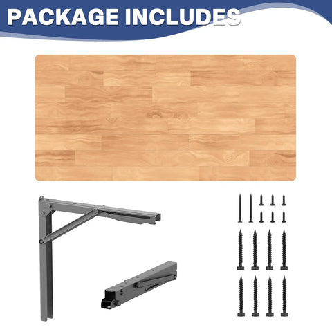 Space Saving Wall Mounted Folding Workbench For Garage And Workshop, Heavy Duty Fold Down Table Desk solid top and mounting kit