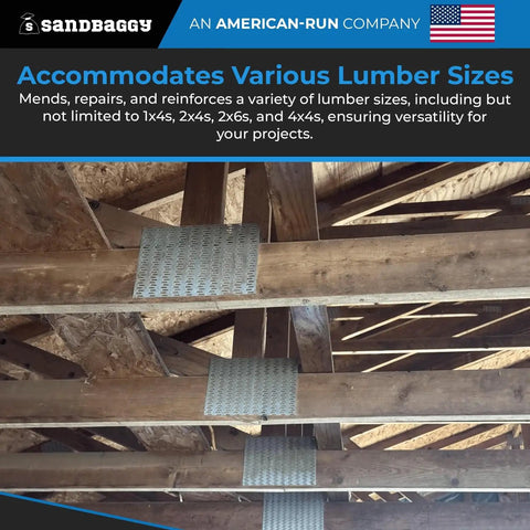 Built Like A Tank 4X4 In Steel Mending Plates Hot Dipped Galvanized Heavy Duty Framing Reinforcement Hardware For Pressure Treated Wood Rust Proof Construction Connectors Pack used to reinforce wooden beams.