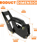 Dimensions of Backhoe Thumb Excavator Claw Fits 3.25 Inch Boom Width For Kubota Woods Mahindra John Deere Attachments