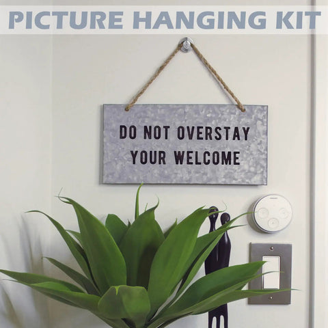 Sign hanging with 40 Piece Double Headed Picture Hangers Nails For Hanging Photos And Wall Art With Four Weight Options 20 Lb 30