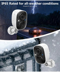 Solar Powered Wireless Outdoor Security Camera Set 2 Pack 2.4GHz WiFi Motion Detection Color Night Vision Spotlight Instant Alerts