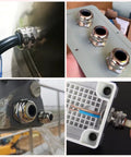Set Of Four Nickel Plated Copper Waterproof Cable Glands NPT Half Inch Heavy Duty Adjustable 6 To 12 Mm Cable Gland Protectors