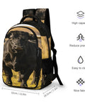 Black Longhorn Bull Printed Unisex Backpack With Large Capacity, Durable Polyester Daypack For School Or Travel