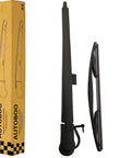 Fresh Rear Wiper Arm And Blade Direct Swap For Cadillac Escalade GMC Yukon Chevy Tahoe And Suburbans in packaging, black durable design.