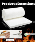Fanfanwin ceramic fiber insulation roll, white, 2in thick × 16in × 48in, high-temp furnace/forge insulation