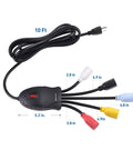 5 Outlet Power Cord Splitter With 10 Foot Heavy Duty Extension And Color Coded Receptacles For Easy Multi Device Charging