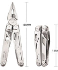 All In One 36 In 1 Multitool Pliers With Replaceable Wire Cutters And Saw Blades, 5Cr17 Stainless Steel Multi Tool, sizes shown