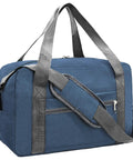 Underseat Carry On Duffle Bag 30L For Airplanes Foldable Travel Tote 18x14x8 Inches Navy Waterproof And Durable With Rugged Zippers