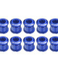 Ten Pieces Dope Double Chain Ring Bolts M8 Aluminum Alloy Crankset Nuts Chainwheel Screws For Road Bike And Mountain Bike Blue Color