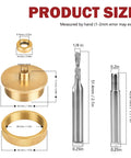 Inlay Bushing Kit 9500 Replacement For Solid Brass Router Inlay Kit with 1/4 Inch Bit and 1/8 Inch Downcut Carbide Spiral, dimensions shown.