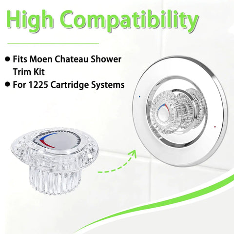 Shower Handle Replacement Kit For Chateau Single Handle Tub And Shower Faucets Fits 1225 Cartridge Includes Screws And Knob Insert Chrome
