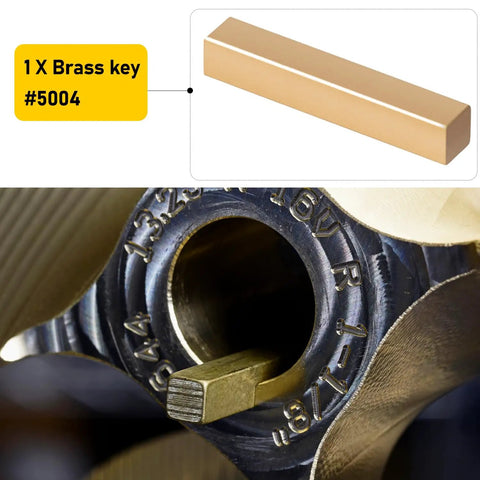 Brass Prop Nut Kit For Inboard Boats - Heavy-Duty Propeller Hardware For 1 Inch And 1-1/8 Inch Shafts - Brass key close-up