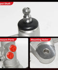 Close-up of input shaft, pressure ports, and mounting holes on hydraulic power steering rack and pinion assembly compatible with Hyundai Santa Fe 2010 to 2012 and Kia Sorento 2011 to 2013 direct fit new unit leak resistant ref 26 2450