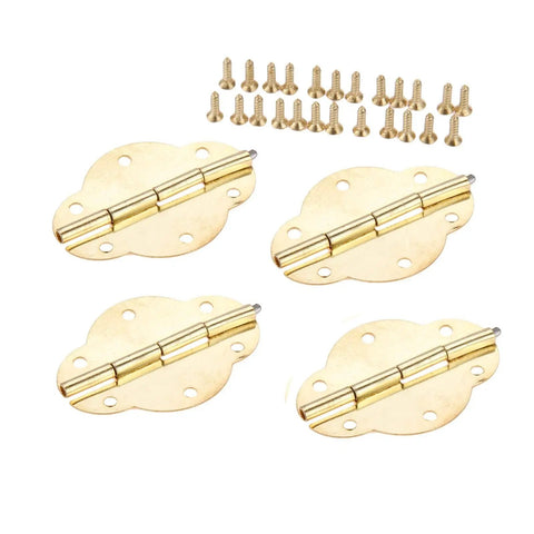 Old School Bronze Antique Hinge Set For Cabinets And Jewelry Boxes 2 Pack 46x35mm with screws, vintage rustic hardware