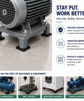 Ultra Grippy Self Adhesive Rubber Pad Sheet Heavy Duty Non Slip Backing under industrial machine for added stability.
