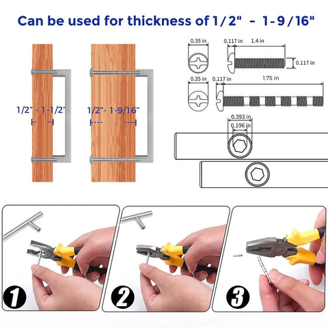 30 Pack Slim 5 Inch Center To Center Square Bar Cabinet Handles Brushed Nickel Kitchen Drawer Pulls installation guide