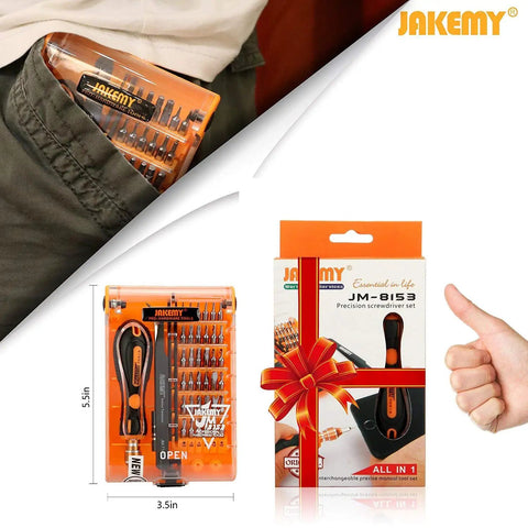 Magnetic Precision Screwdriver Set With 36 Bit Types 43 In 1 Repair Kit Including Opening Tools Tweezers Extension Bar Pry Picks For Phones PC And Electronics Do It All For iPhone Android And More