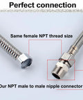 Three Quarter Inch NPT Male Hex Nipple Fittings Set In 304 Stainless Steel Pipe Adapters Equal Nipples Connectors showing perfect connection
