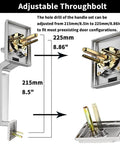 Double Door Handle Set With Dummy Lever And Single Cylinder Deadbolt, Satin Nickel Finish showing adjustable throughbolt mechanism